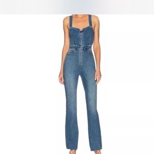 Free People Women's Blue Denim Jumpsuit
